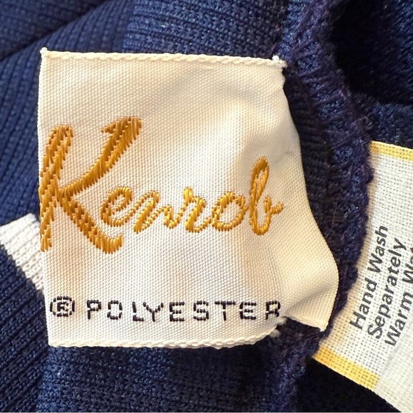 James Kenrob vintage 70s Navy Blue Chevron Women's Skirt maxi size 8 - Picture 7 of 12